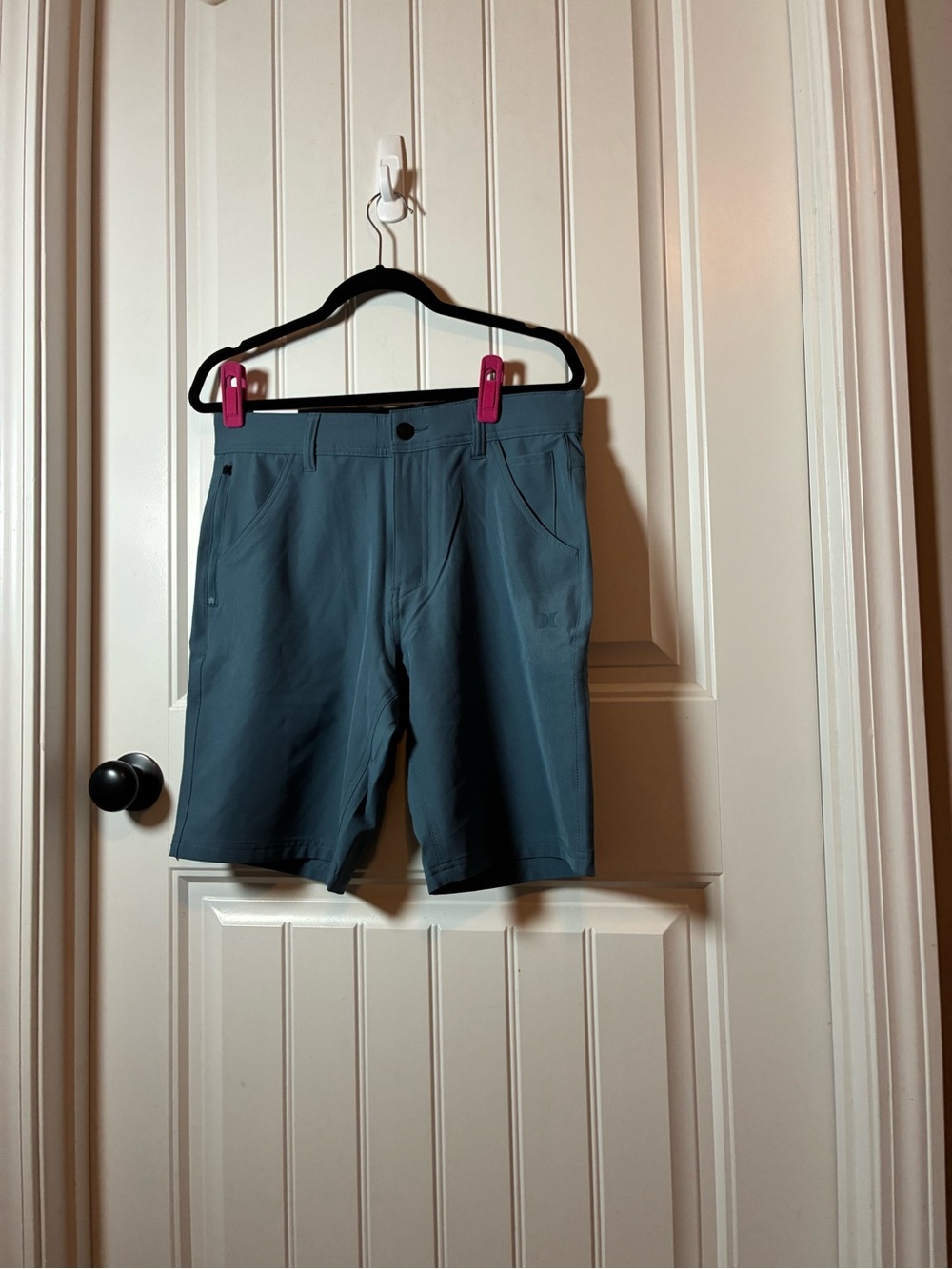 Hurley Men's Teal Flat-Front Performance Shorts